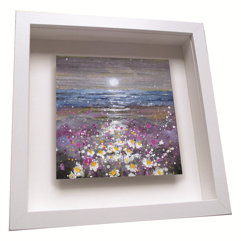 Moonlight on the Daisies - Framed Tile